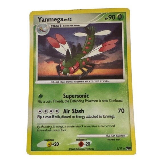 2008 Yanmega LV.42 Stage 1 Holo 5/17 Pokémon Card  Ken Sugimori Art - Picture 1 of 4